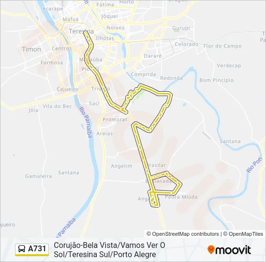 A731 Bus Line Map