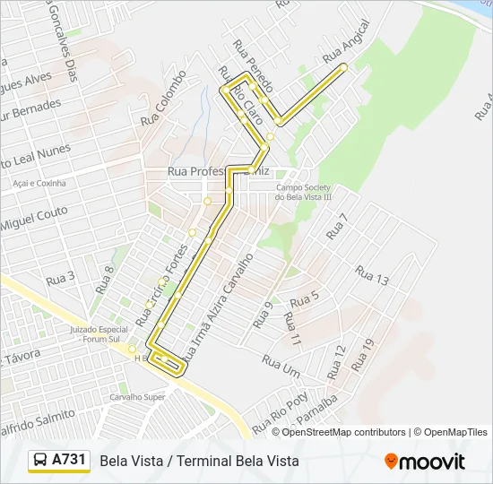A731 Bus Line Map