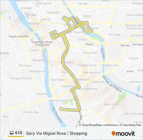 615 Bus Line Map