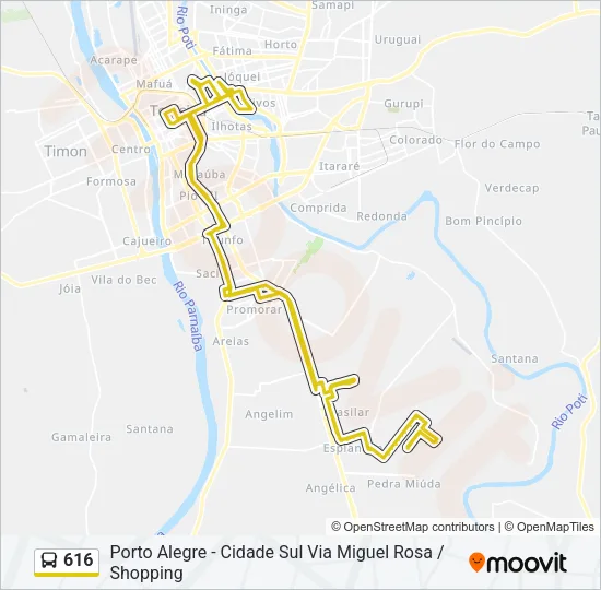 616 Bus Line Map