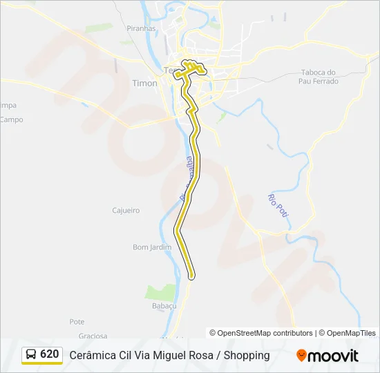 620 Bus Line Map