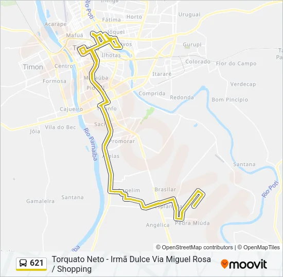 621 Bus Line Map