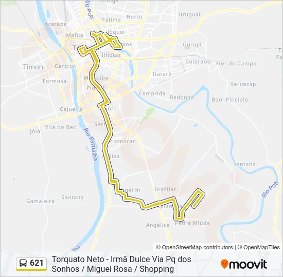 621 Bus Line Map