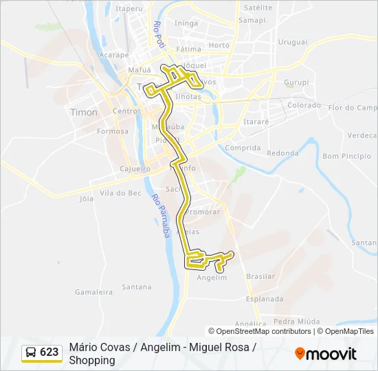 623 Bus Line Map