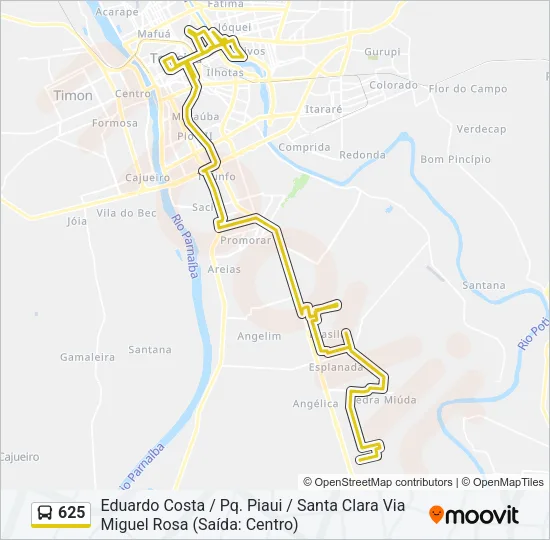 625 Bus Line Map