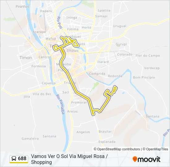 688 Bus Line Map