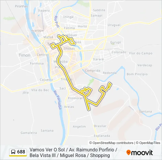688 Bus Line Map