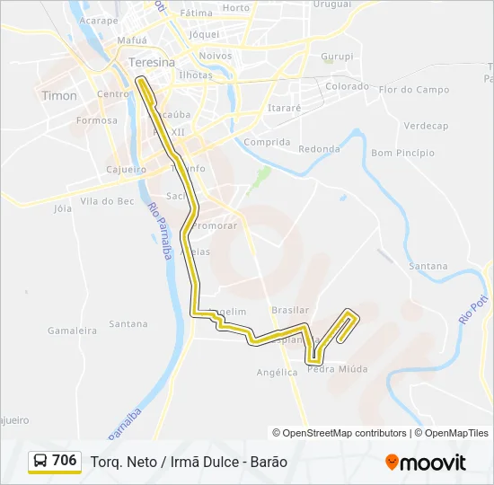 706 Bus Line Map