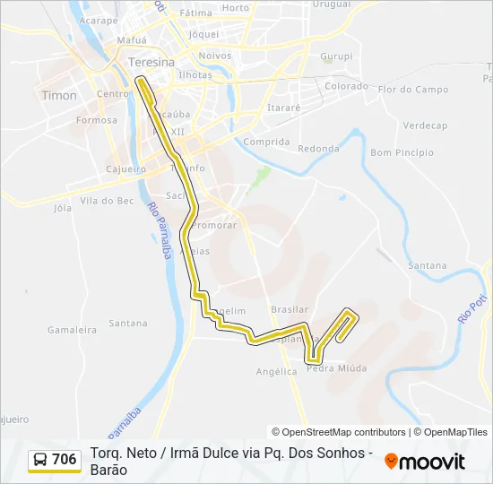 706 Bus Line Map