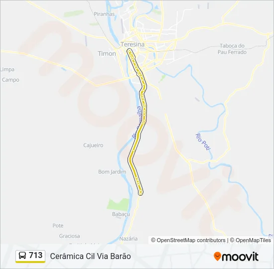 713 Bus Line Map