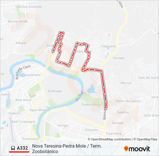 A332 Bus Line Map