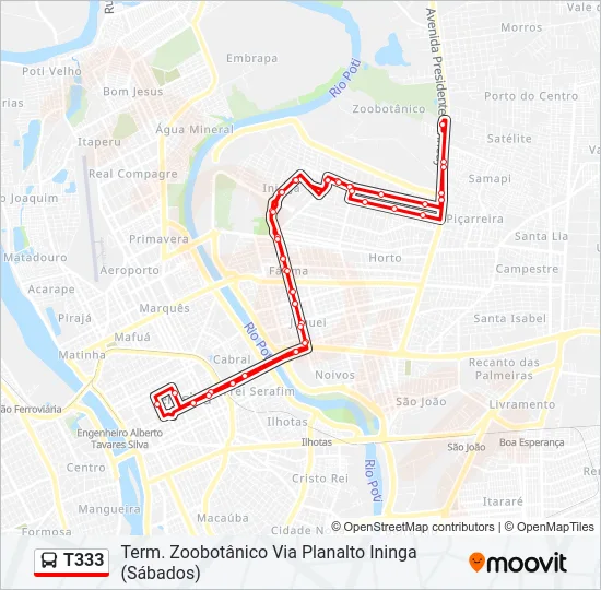 T333 Bus Line Map
