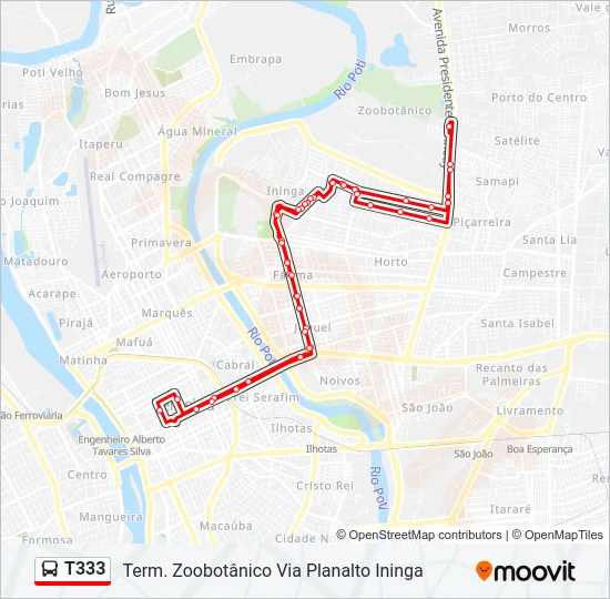 T333 Bus Line Map
