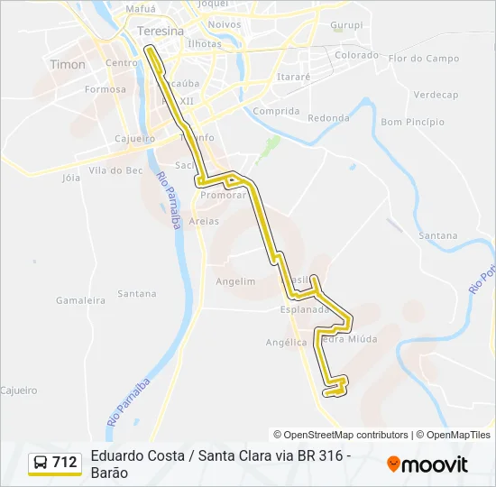 712 Bus Line Map