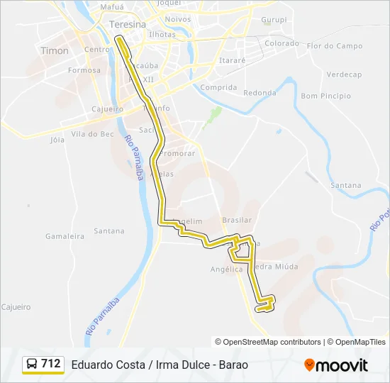 712 Bus Line Map