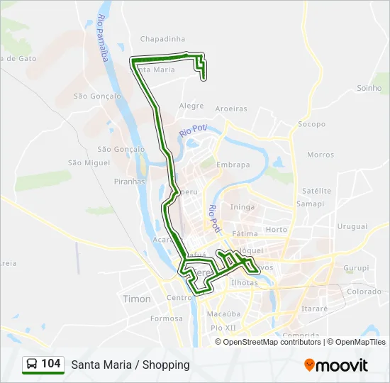 104 Bus Line Map