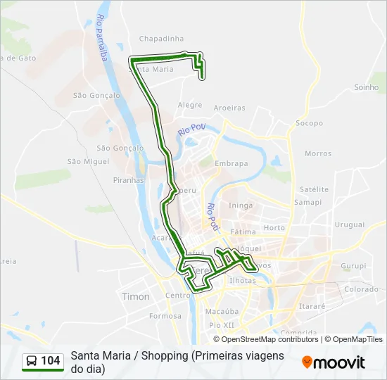 104 Bus Line Map