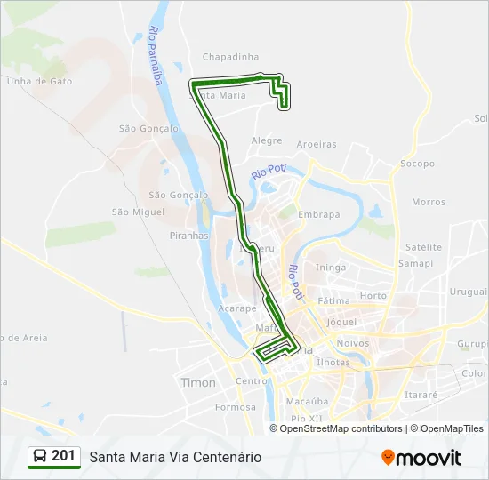 201 Bus Line Map