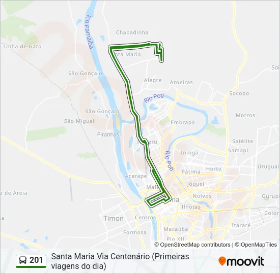 201 Bus Line Map