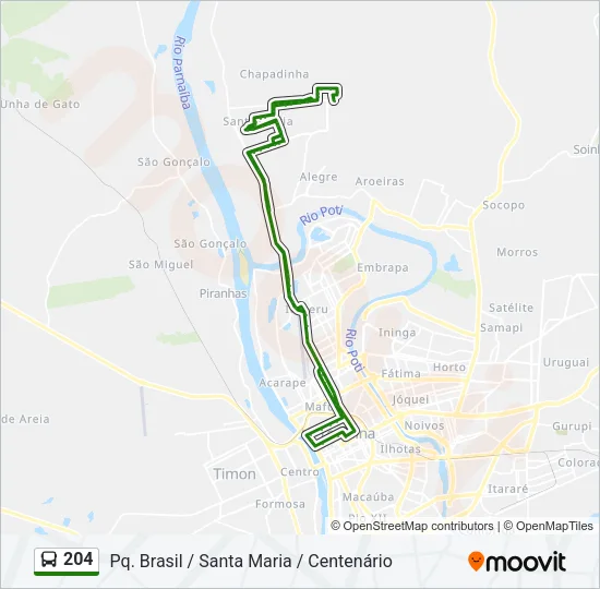 204 Bus Line Map