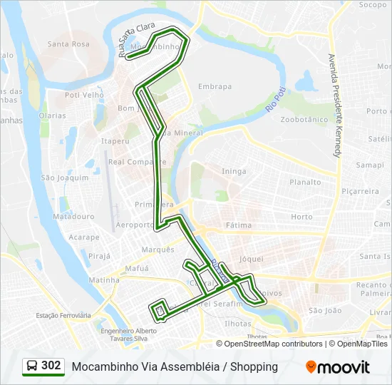 302 Bus Line Map