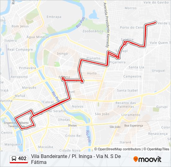 Mapa de 402 de autobús