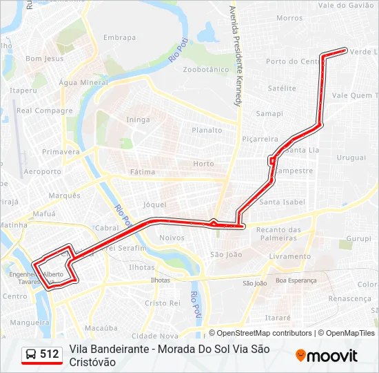 512 Bus Line Map
