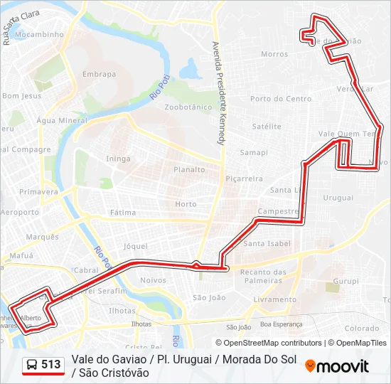 513 Bus Line Map