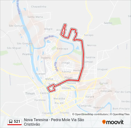 521 Bus Line Map