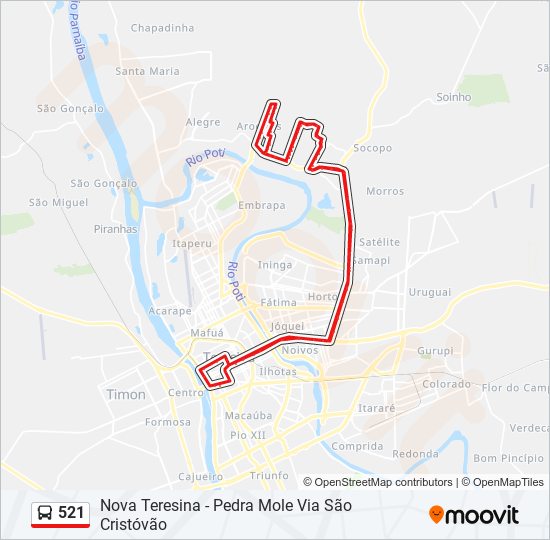 521 bus Line Map