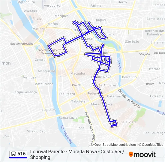 516 Bus Line Map