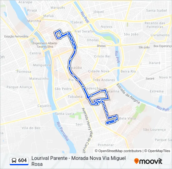 604 Bus Line Map