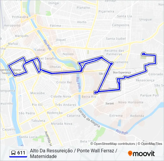 611 Bus Line Map