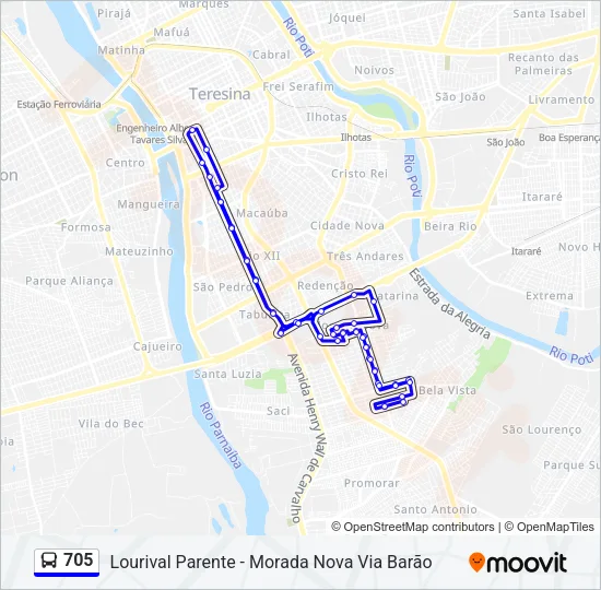 705 Bus Line Map