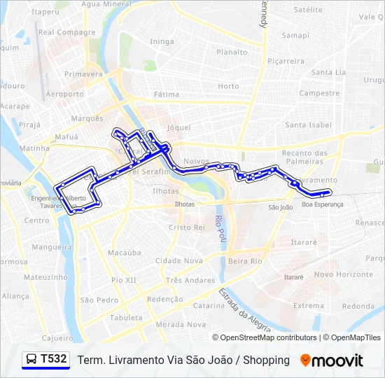 T532 Bus Line Map