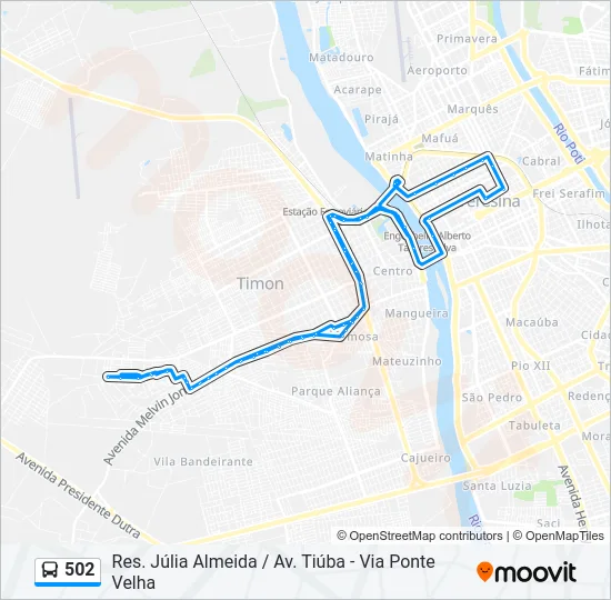 502 Bus Line Map