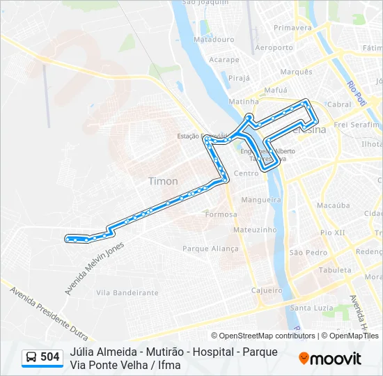 504 Bus Line Map