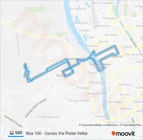 505 Bus Line Map