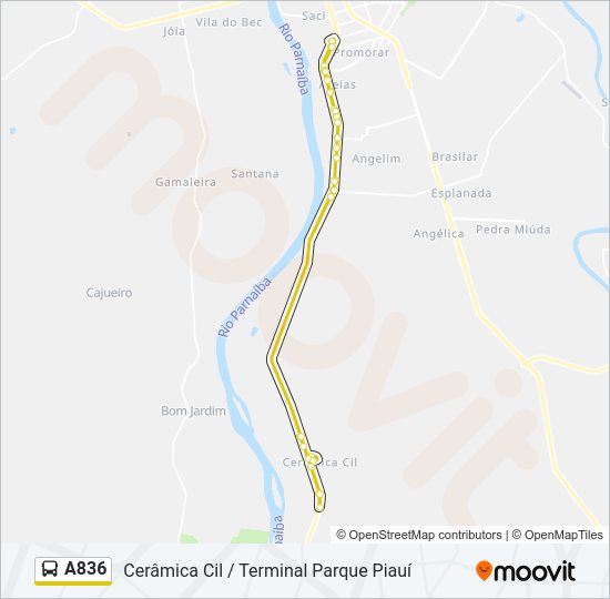 Línea a836: horarios, paradas y mapas - Cerâmica Cil / Terminal Parque ...