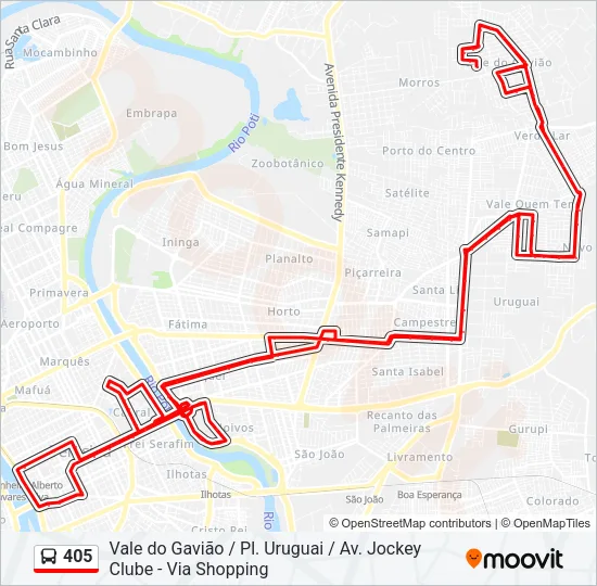 405 Bus Line Map