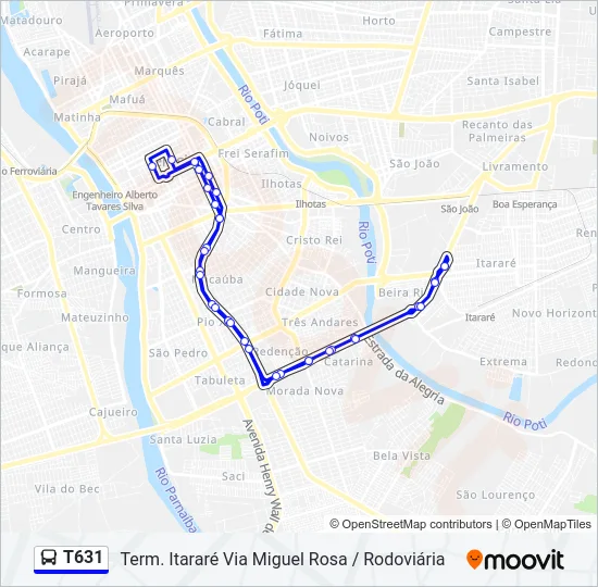 T631 Bus Line Map