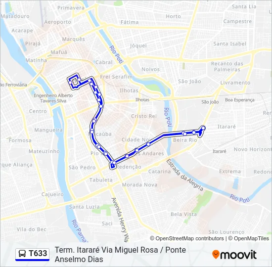 T633 Bus Line Map