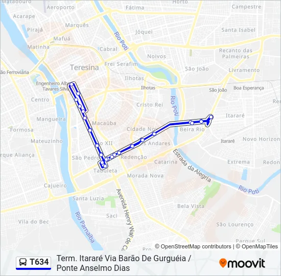 T634 Bus Line Map
