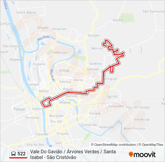 522 Bus Line Map