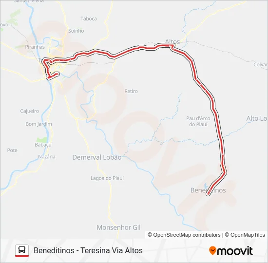 TERESINA - BENEDITINOS Bus Line Map