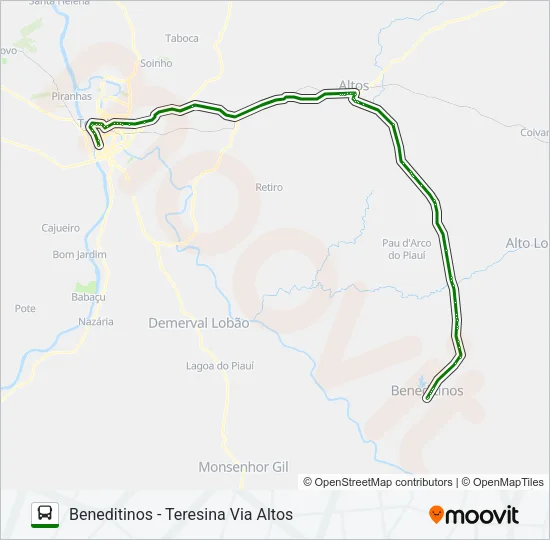 TERESINA - BENEDITINOS Bus Line Map