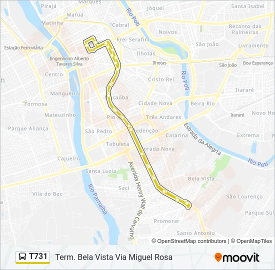 T731 Bus Line Map