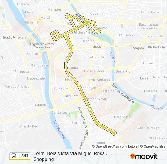 T731 Bus Line Map