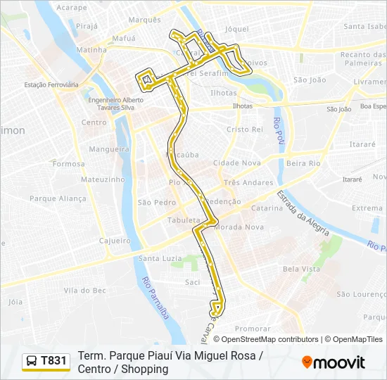 T831 Bus Line Map