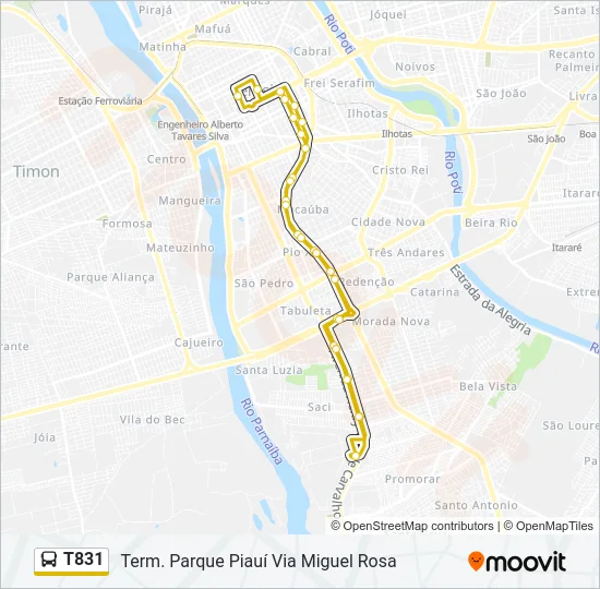 T831 Bus Line Map